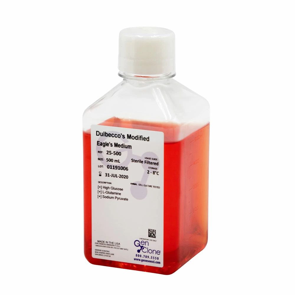 DMEM High Glucose, GlutaPlus, phenol red (500 mL)