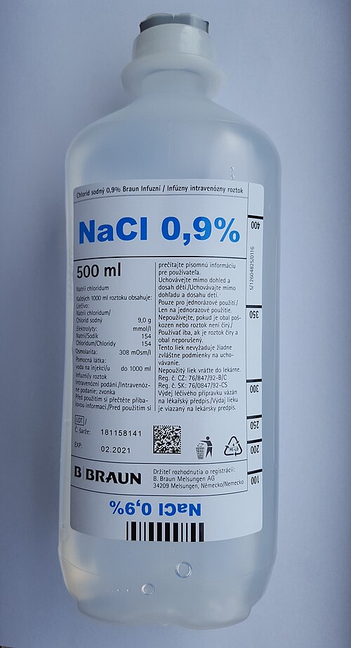 Normal Saline (0.9% NaCl), Sterile (500 mL)