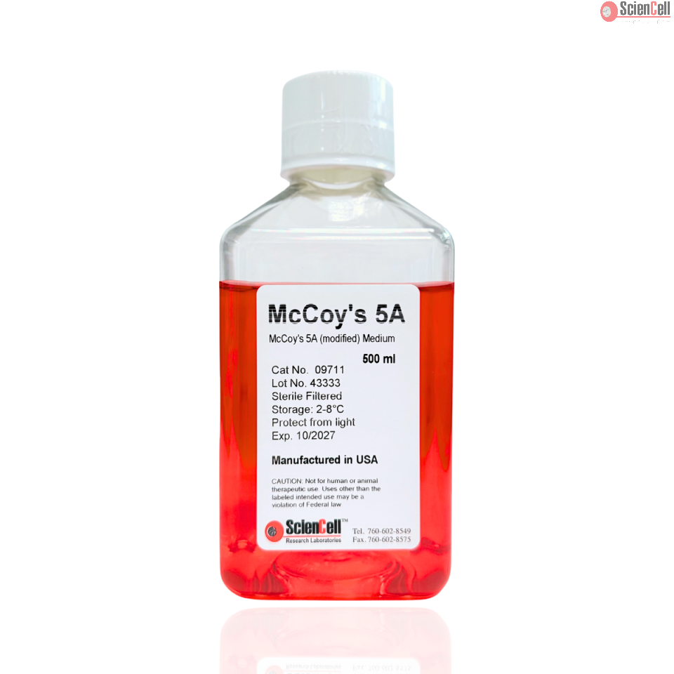McCoy’s 5A (modified) Medium, GlutaPlus, no HEPES (500 mL)